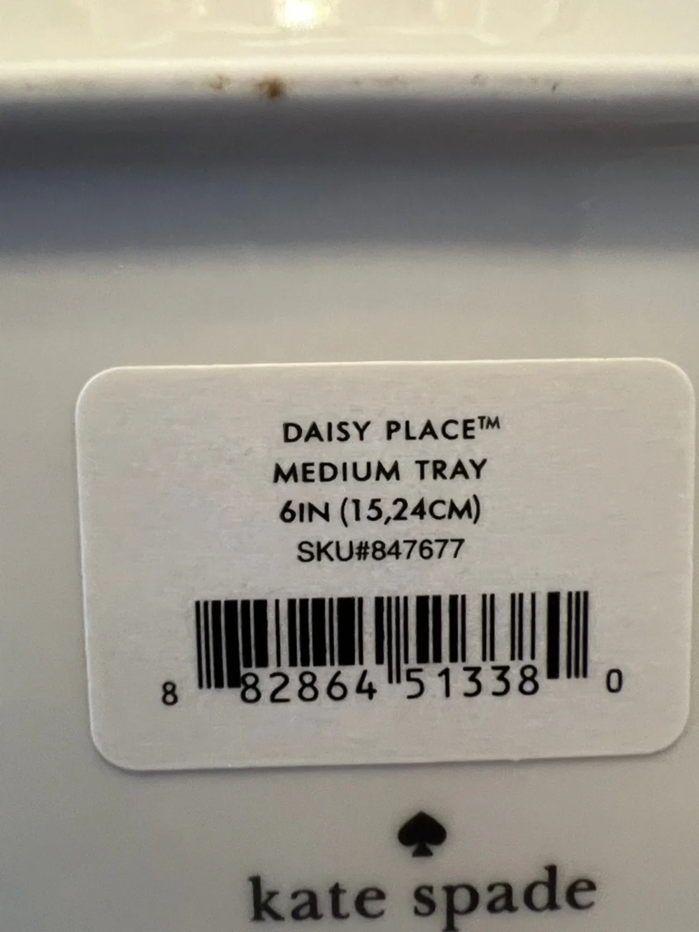 Kate Spade Daisy Place White Square Trinket Tray, Lennox Porcelin, Odds and Ends